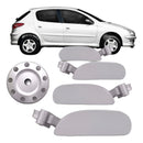 Kit Macaneta Cromado Acetinada  Tampa Combustivel Peugeot 4p